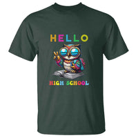 Hello High School Owl Lover T Shirt Back to School for Boys & Girls - Wonder Print Shop