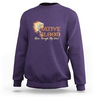 Native American Sweatshirt Native Blood Runs Through My Veins - Wonder Print Shop