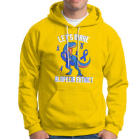 Alopecia Awareness Hoodie Let's Make Alopecia Extinct Blue Ribbon - Wonder Print Shop