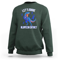 Alopecia Awareness Sweatshirt Let's Make Alopecia Extinct Blue Ribbon - Wonder Print Shop