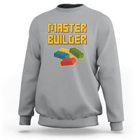 Sport gray sweatshirt with “Master Builder” text and colorful block builder graphic