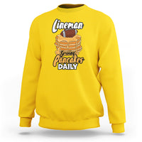 Lineman Serving Pancake Daily Funny Vintage Football Sweatshirt - Wonder Print Shop