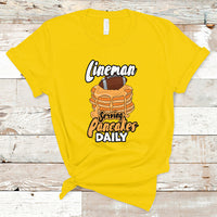 Lineman Serving Pancake Daily Funny Vintage Football T Shirt - Wonder Print Shop