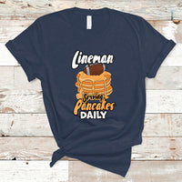 Lineman Serving Pancake Daily Funny Vintage Football T Shirt - Wonder Print Shop