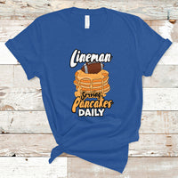 Lineman Serving Pancake Daily Funny Vintage Football T Shirt - Wonder Print Shop