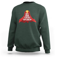 Women Teacher Sweatshirt Wife Mom Teacher Superhero with Educator Outfit - Wonder Print Shop