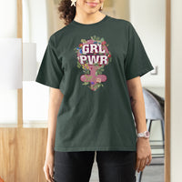 GRL PWR Girl Power Feminist Women's Day March T Shirt For Women - Wonder Print Shop