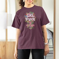 GRL PWR Girl Power Feminist Women's Day March T Shirt For Women - Wonder Print Shop