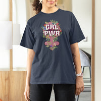GRL PWR Girl Power Feminist Women's Day March T Shirt For Women - Wonder Print Shop
