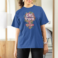 GRL PWR Girl Power Feminist Women's Day March T Shirt For Women - Wonder Print Shop