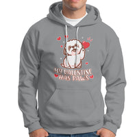 Happy Valentine's Day, Cute Shih-tzu Puppy Smiling My Valentine Has Paws Hoodie - Wonder Print Shop