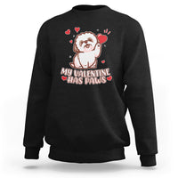 Happy Valentine's Day, Cute Shih-tzu Puppy Smiling My Valentine Has Paws Sweatshirt - Wonder Print Shop