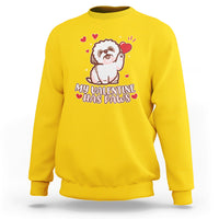 Happy Valentine's Day, Cute Shih-tzu Puppy Smiling My Valentine Has Paws Sweatshirt - Wonder Print Shop