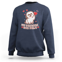 Happy Valentine's Day, Cute Shih-tzu Puppy Smiling My Valentine Has Paws Sweatshirt - Wonder Print Shop