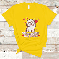 Happy Valentine's Day, Cute Shih-tzu Puppy Smiling My Valentine Has Paws T Shirt - Wonder Print Shop