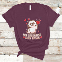 Happy Valentine's Day, Cute Shih-tzu Puppy Smiling My Valentine Has Paws T Shirt - Wonder Print Shop