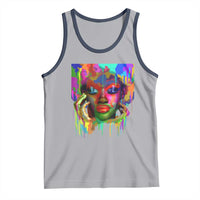 Afro Woman Graphic Tank Top African Pride Color Painted