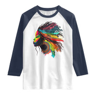 Proud Afro Roots Raglan Shirt Rainbow Dashiki African Tribal Woman Natural Hair