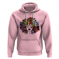 Black History Themed Hoodie For Women Afro Flower Hair Juneteenth - Wonder Print Shop