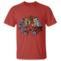 Black History Themed T Shirt For Women Afro Flower Hair Juneteenth - Wonder Print Shop
