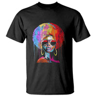 Womens Black Queen Afro Melanin Dripping Juneteenth T Shirt - Wonder Print Shop