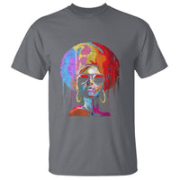 Womens Black Queen Afro Melanin Dripping Juneteenth T Shirt - Wonder Print Shop