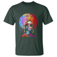 Womens Black Queen Afro Melanin Dripping Juneteenth T Shirt - Wonder Print Shop