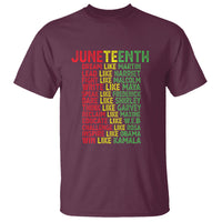 Happy Juneteenth T Shirt Dream Like Leaders - Wonder Print Shop