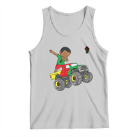 Funny Black History Tank Top African Kids Dabbing Black King In Monster Truck