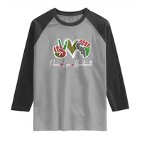 Peace Love Juneteenth Raglan Shirt Black Freedom