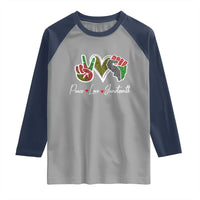 Peace Love Juneteenth Raglan Shirt Black Freedom