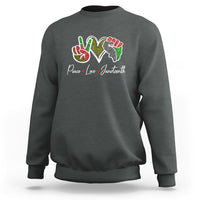 Peace Love Juneteenth Sweatshirt Black Pride Freedom - Wonder Print Shop