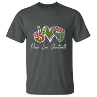 Peace Love Juneteenth T Shirt Black Pride Freedom - Wonder Print Shop