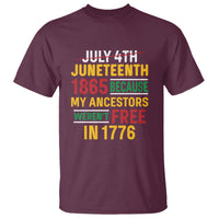 July 4th Juneteenth T Shirt July 4th Juneteenth - My Ancestors Weren't Free - Wonder Print Shop