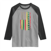 Juneteenth American Flag Raglan Shirt Melanin Black Pride Pan African 1865