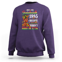 Juneteenth Sweatshirt For Black Women Because My Ancestor Weren't Free 1776 - Wonder Print Shop