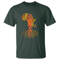 My Roots Black History T Shirt With Traditional Kente and Africa Map - Wonder Print Shop