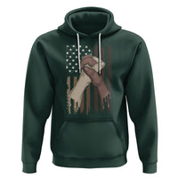 US Flag with Black & American Hands BLM Hoodie - Wonder Print Shop