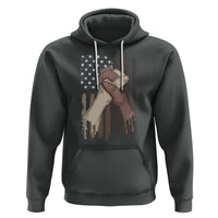 US Flag with Black & American Hands BLM Hoodie - Wonder Print Shop