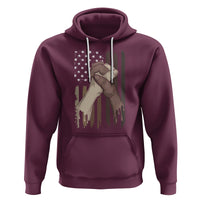 US Flag with Black & American Hands BLM Hoodie - Wonder Print Shop