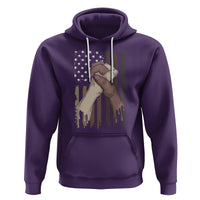 US Flag with Black & American Hands BLM Hoodie - Wonder Print Shop