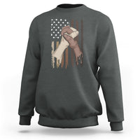 US Flag with Black & American Hands BLM Sweatshirt - Wonder Print Shop