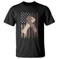 US Flag with Black & American Hands BLM T Shirt - Wonder Print Shop