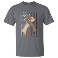 US Flag with Black & American Hands BLM T Shirt - Wonder Print Shop