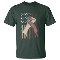 US Flag with Black & American Hands BLM T Shirt - Wonder Print Shop