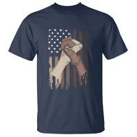 US Flag with Black & American Hands BLM T Shirt - Wonder Print Shop