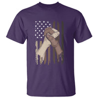 US Flag with Black & American Hands BLM T Shirt - Wonder Print Shop
