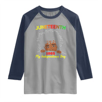 Celebrate Juneteenth Independence Raglan Shirt Teen Youth Afro Locs Black Boy