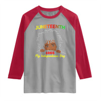 Celebrate Juneteenth Independence Raglan Shirt Teen Youth Afro Locs Black Boy