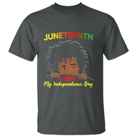 Happy Juneteenth Independence T Shirt Teen Youth Afro Locs Black Boy - Wonder Print Shop